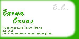 barna orvos business card